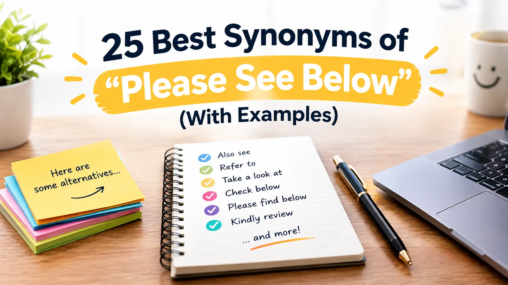Best Synonyms of “Please See Below” (With Examples)